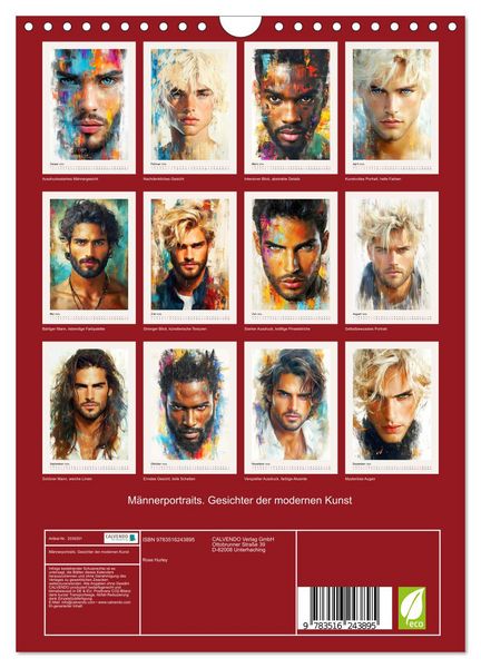 Produktbild: M&auml;nnerportraits. Gesichter der modernen Kunst (Wandkalender 2026 DIN A4 hoch), CALVENDO Monatskalender