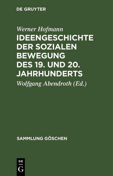 Produktbild: Ideengeschichte der sozialen Bewegung des 19. und 20. Jahrhunderts