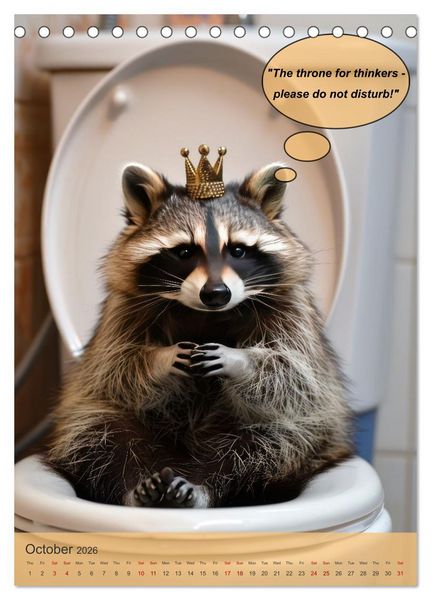 Produktbild: Animals on toilet makes you smile (Desk Calendar 2026 DIN A5 portrait), CALVENDO 12 Month DeskCalendar