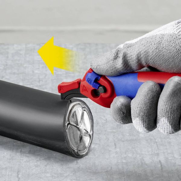 Produktbild: Knipex 16 50 145 SB Abisoliermesser Geeignet f&uuml;r Rundkabel 7mm (max)