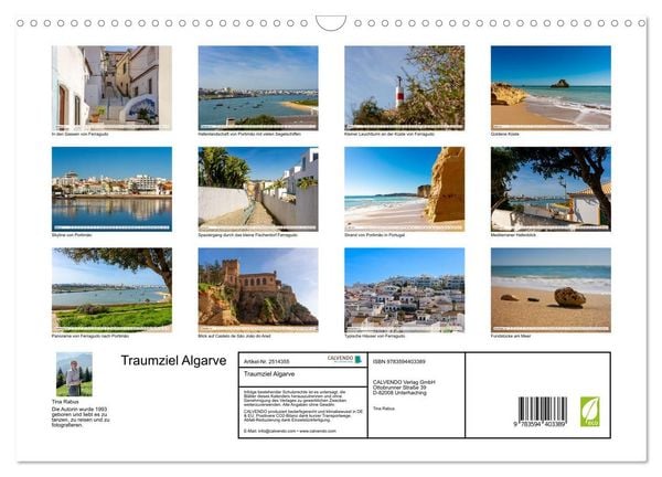 Produktbild: Traumziel Algarve (Wandkalender 2027 DIN A3 quer), CALVENDO Monatskalender