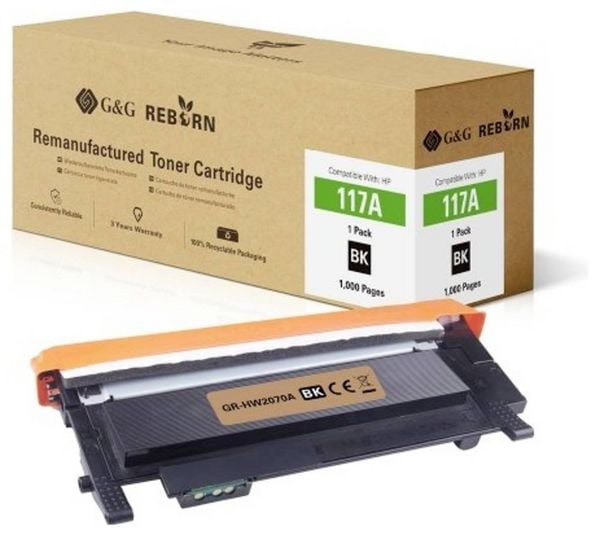 G&G Toner ersetzt HP 117A Kompatibel Schwarz 1000 Seiten Reborn remanufactured 21277