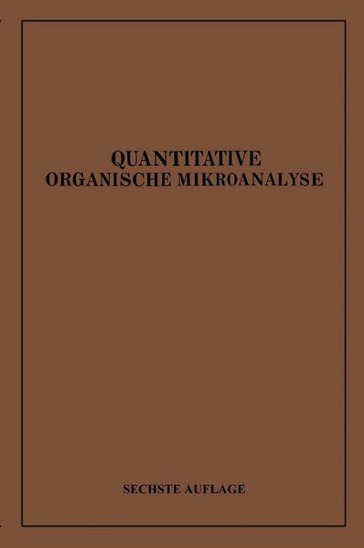 Produktbild: Quantitative Organische Mikroanalyse