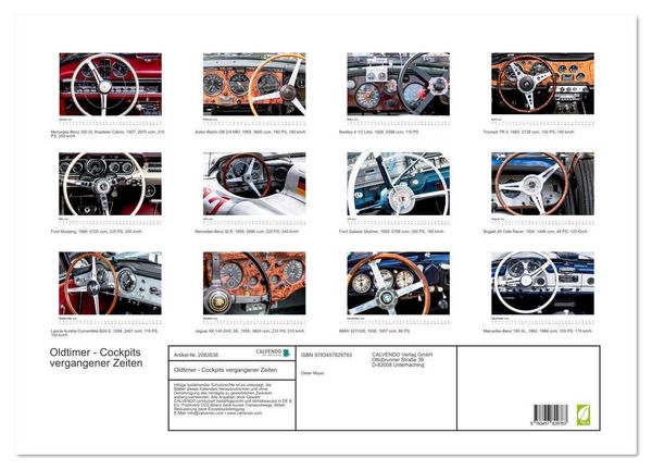 Produktbild: Oldtimer - Cockpits vergangener Zeiten (Wandkalender 2026 DIN A2 quer), CALVENDO Monatskalender