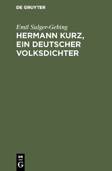 Produktbild: Hermann Kurz, ein deutscher Volksdichter