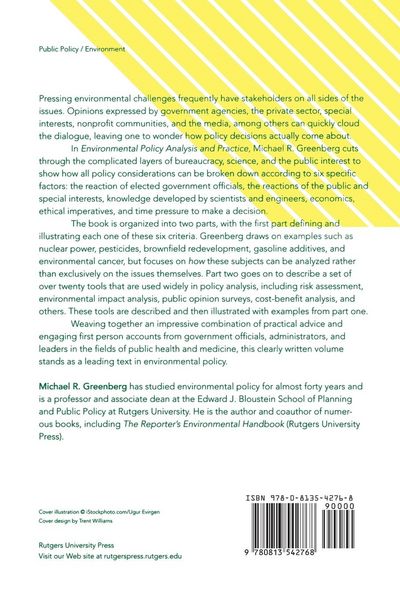 Produktbild: Environmental Policy Analysis and Practice