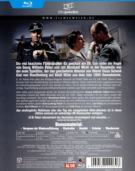 Produktbild: Es geschah am 20. Juli - Das Stauffenberg Attentat (Filmjuwelen)
