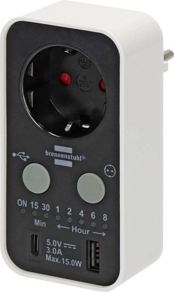 Produktbild: Brennenstuhl 1506180 Steckdosen-Timer digital 3000 W IP20