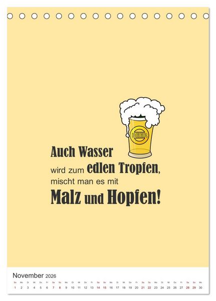 Produktbild: TRINKSPR&Uuml;CHE rund um Bier, Wein und Co. &hellip; (Tischkalender 2026 DIN A5 hoch), CALVENDO Monatskalender