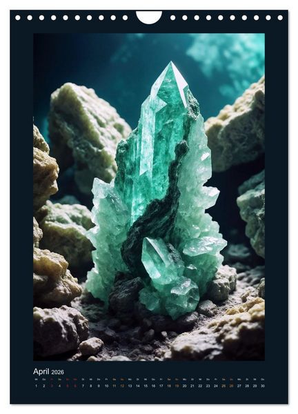 Produktbild: Fantastische Mineralien - Geheimnisvolle Sch&auml;tze (Wandkalender 2026 DIN A4 hoch), CALVENDO Monatskalender
