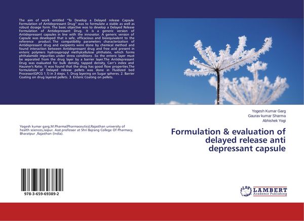 Produktbild: Formulation & evaluation of delayed release anti depressant capsule
