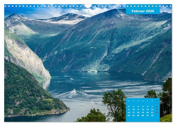 Produktbild: Geiranger - grandiose Fjordlandschaft (Wandkalender 2026 DIN A3 quer), CALVENDO Monatskalender