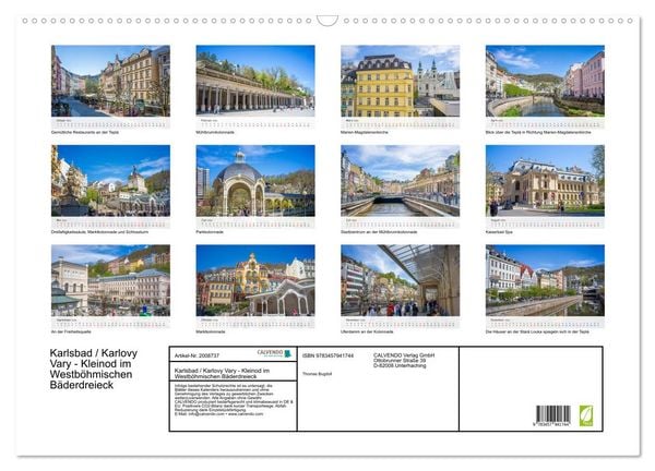 Produktbild: Karlsbad / Karlovy Vary - Kleinod im Westb&ouml;hmischen B&auml;derdreieck (Wandkalender 2026 DIN A2 quer), CALVENDO Monatskalender