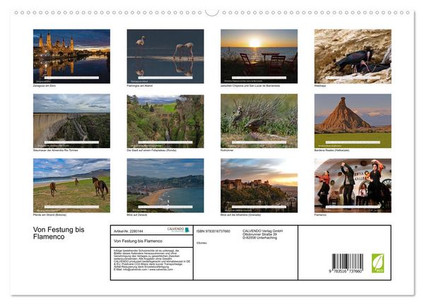 Produktbild: Von Festung bis Flamenco (hochwertiger Premium Wandkalender 2026 DIN A2 quer), Kunstdruck in Hochglanz