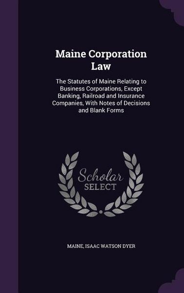 Produktbild: Maine Corporation Law