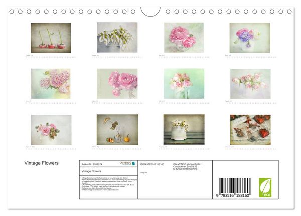 Produktbild: Vintage Flowers (Wandkalender 2026 DIN A4 quer), CALVENDO Monatskalender
