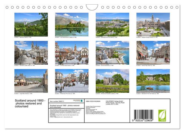 Produktbild: Scotland around 1900 - photos restored and colourised (Wall Calendar 2026 DIN A4 landscape), CALVENDO 12 Month Wall Calendar
