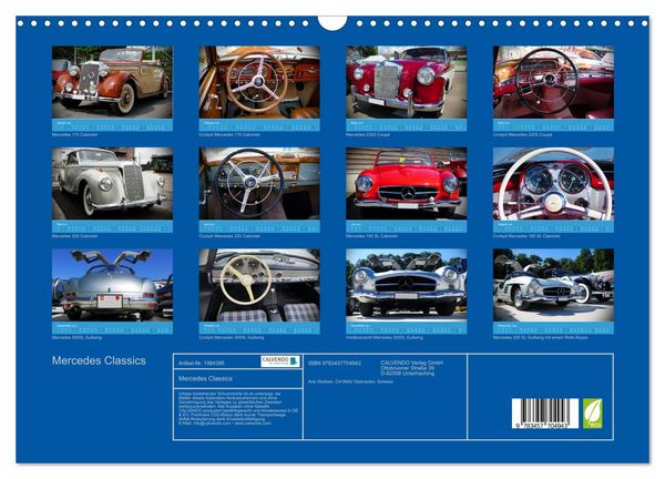 Produktbild: Mercedes Classics (Wandkalender 2026 DIN A3 quer), CALVENDO Monatskalender