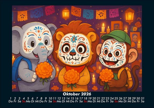 Produktbild: Raffi, Buschi & Milo - Drei Freunde auf Weltreise 2026 Fotokalender DIN A5