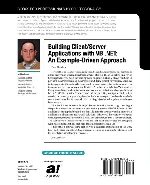 Produktbild: Building Client/Server Applications with VB .NET