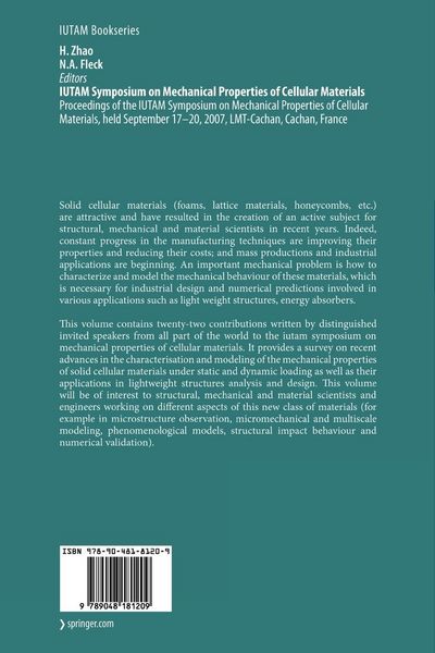 Produktbild: IUTAM Symposium on Mechanical Properties of Cellular Materials