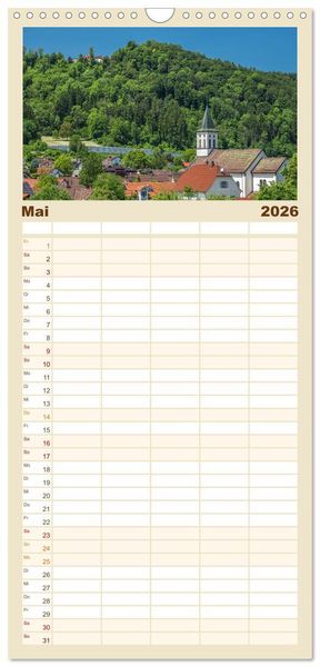 Produktbild: Familienplaner 2026 - HEGAUBERGE mit 5 Spalten (Wandkalender, 21 x 45 cm) CALVENDO