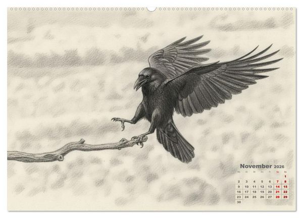 Produktbild: Wilde Seelen - Tierische Momente in Graphit (Wandkalender 2026 DIN A2 quer), CALVENDO Monatskalender
