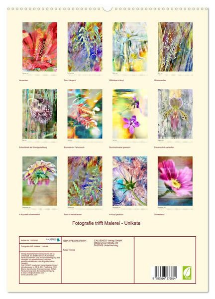 Produktbild: Fotografie trifft Malerei - Unikate (hochwertiger Premium Wandkalender 2026 DIN A2 hoch), Kunstdruck in Hochglanz