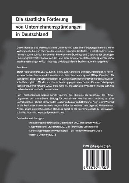 Produktbild: Die staatliche F&ouml;rderung von Unternehmensgr&uuml;ndungen in Deutschland