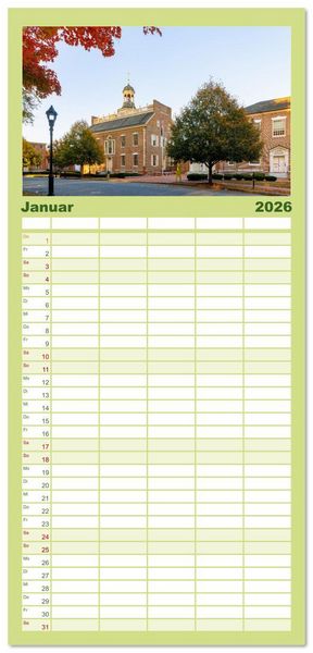 Produktbild: Familienplaner 2026 - Delaware. Kleine Perle an der Ostk&uuml;ste der USA mit 5 Spalten (Wandkalender, 21 x 45 cm) CALVENDO