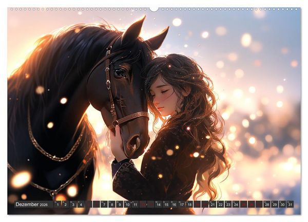 Produktbild: Manga Tierliebe (hochwertiger Premium Wandkalender 2026 DIN A2 quer), Kunstdruck in Hochglanz