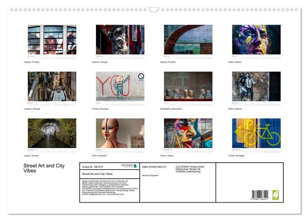 Produktbild: Street Art and City Vibes (Wandkalender 2026 DIN A2 quer), CALVENDO Monatskalender