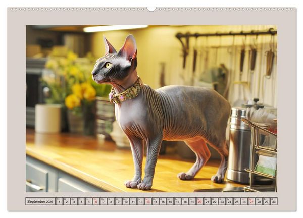 Produktbild: Sphinx Katzen. Eleganz auf leisen Pfoten (hochwertiger Premium Wandkalender 2026 DIN A2 quer), Kunstdruck in Hochglanz