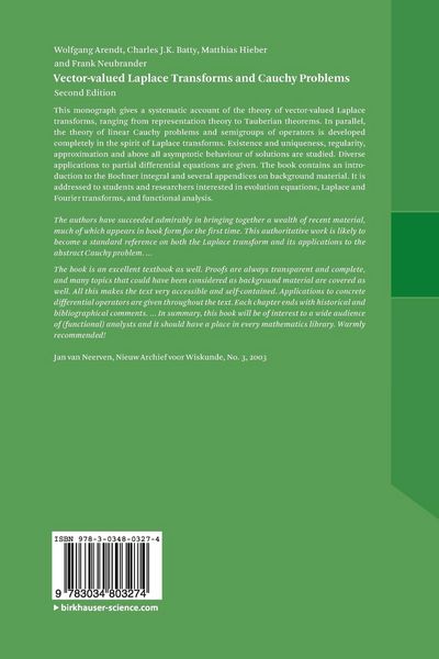 Produktbild: Vector-valued Laplace Transforms and Cauchy Problems
