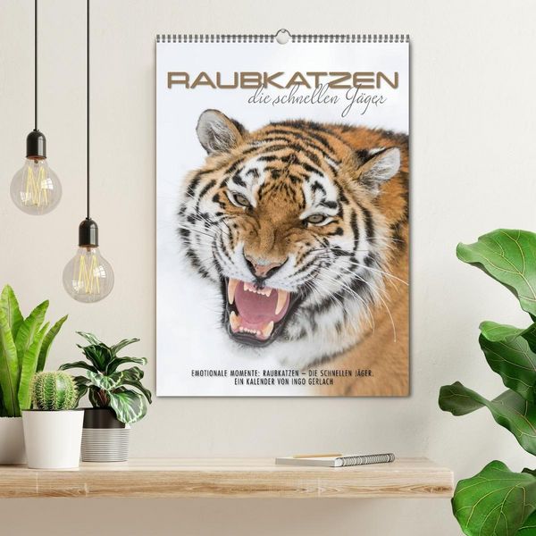 Produktbild: Emotionale Momente: Raubkatzen - die schnellen J&auml;ger. (Wandkalender 2027 DIN A2 hoch), CALVENDO Monatskalender