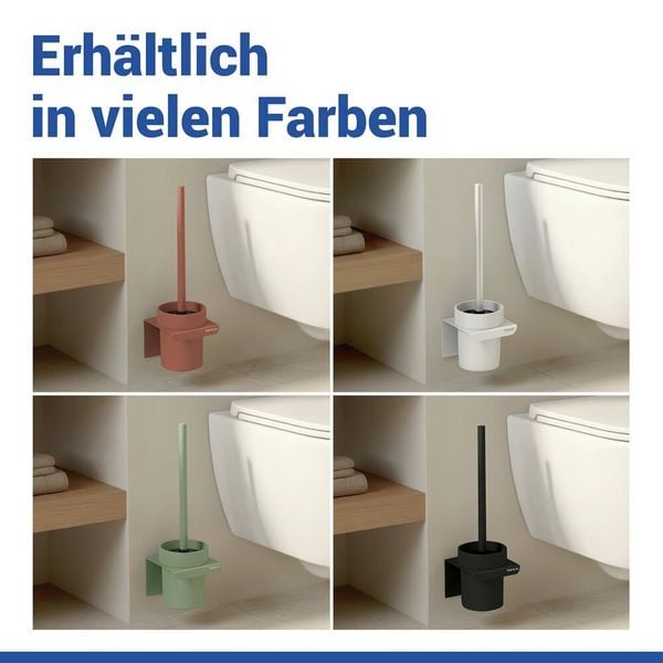 Produktbild: Turbo-Loc&reg; WC-Garnitur Mod. Lizan Braun, mit Silikon-B&uuml;rstenkopf, Befestigen ohne Bohren