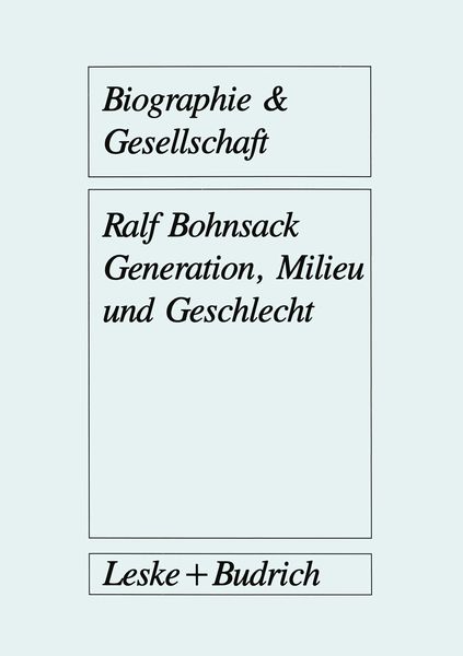 Produktbild: Generation, Milieu und Geschlecht