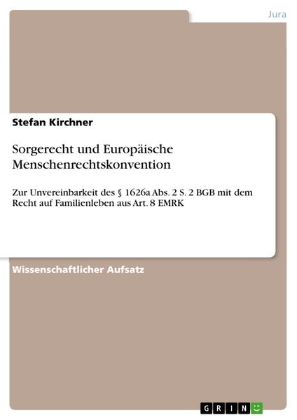 Produktbild: Sorgerecht und Europ&auml;ische Menschenrechtskonvention