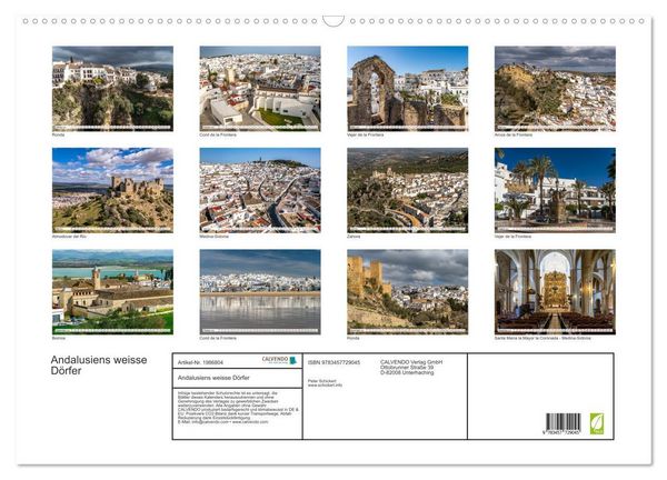 Produktbild: Andalusiens weisse D&ouml;rfer (Wandkalender 2026 DIN A2 quer), CALVENDO Monatskalender