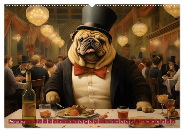 Produktbild: Boteros Hunde - Kunstvoller Kalender im Stile des Boterismo (Wandkalender 2026 DIN A2 quer), CALVENDO Monatskalender