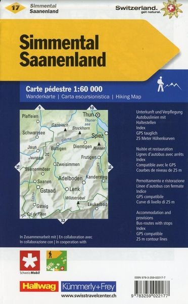 Produktbild: Simmental Saanenland Nr. 17 Wanderkarte 1:60 000