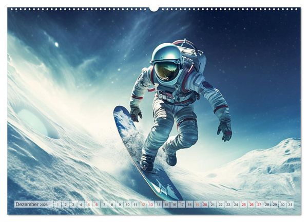Produktbild: Astronaut - Unterwegs in der Galaxie (hochwertiger Premium Wandkalender 2026 DIN A2 quer), Kunstdruck in Hochglanz