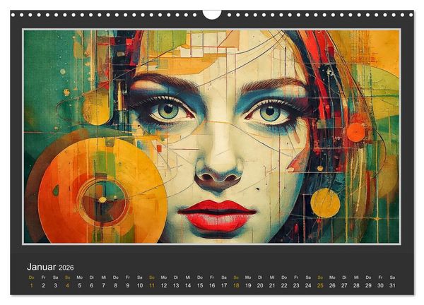 Produktbild: Frauenportr&auml;ts mit dekonstruktivem Ansatz (Wandkalender 2026 DIN A3 quer), CALVENDO Monatskalender