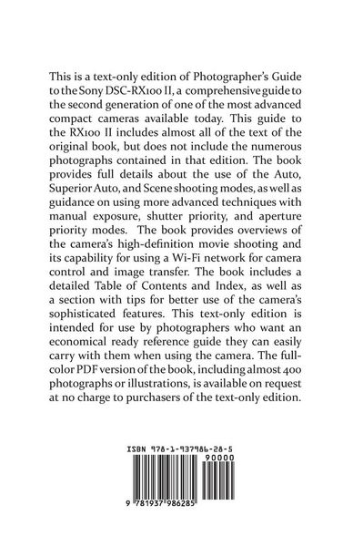 Produktbild: Photographer's Guide to the Sony Dsc-Rx100 II (Text-Only Edition)