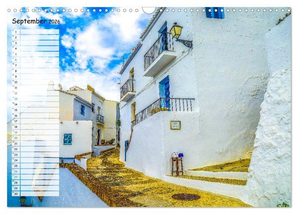 Produktbild: Die wei&szlig;en D&ouml;rfer Andalusiens (Wandkalender 2026 DIN A3 quer), CALVENDO Monatskalender