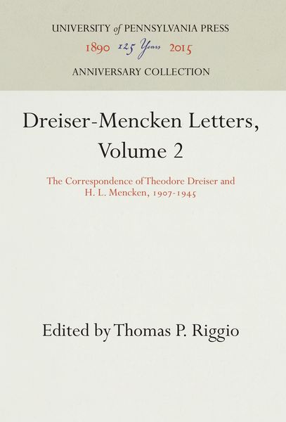 Produktbild: Dreiser-Mencken Letters, Volume 2