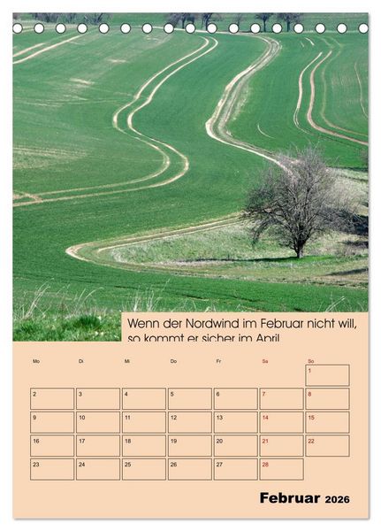 Produktbild: Wetter-Regeln der Bauern (Tischkalender 2026 DIN A5 hoch), CALVENDO Monatskalender