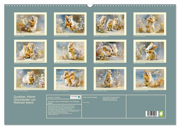 Produktbild: Quokkas. Kleine Gl&uuml;cksboten von Rottnest Island (Wandkalender 2027 DIN A2 quer), CALVENDO Monatskalender