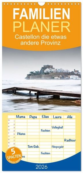 Produktbild: Familienplaner 2026 - Castellon die etwas andere Provinz mit 5 Spalten (Wandkalender, 21 x 45 cm) CALVENDO