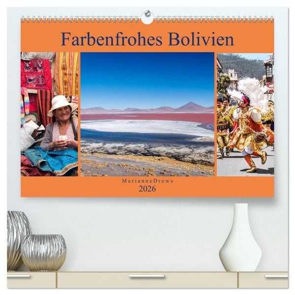 Produktbild: Farbenfrohes Bolivien (hochwertiger Premium Wandkalender 2026 DIN A2 quer), Kunstdruck in Hochglanz